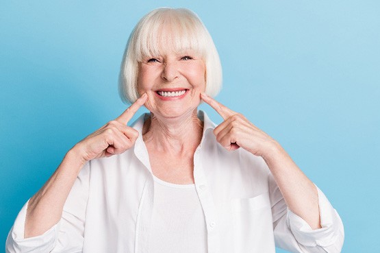 a dental patient smiling