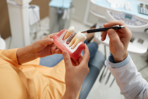 a dental implant patient during their consultation 